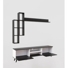 TV üçün tumba ev_12116103, LDSP, ağ/qara, 180x35x51 sm