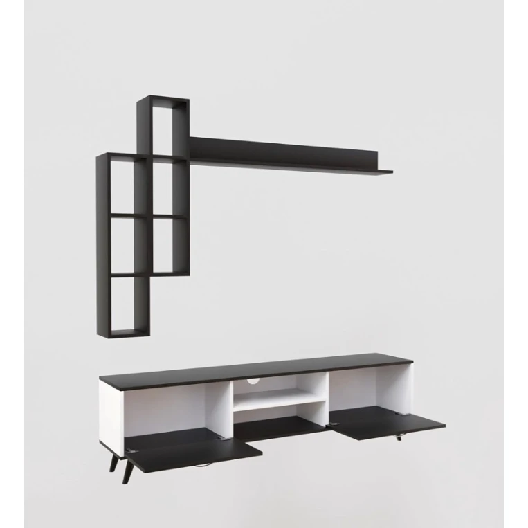 TV üçün tumba ev_12116103, LDSP, ağ/qara, 180x35x51 sm TV üçün tumba ev_12116103, LDSP, ağ/qara, 180x35x51 sm