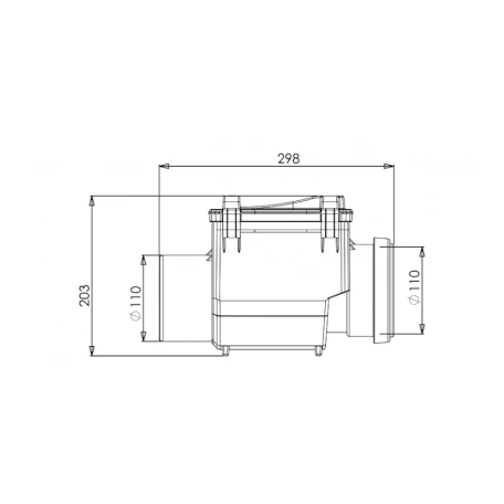 Tullantı suların əks klapanı LuxWares, 110 mm, PVC