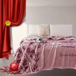 Örtük Narlı 000856, 200x230 sm, ikinəfərlik, çəhrayı