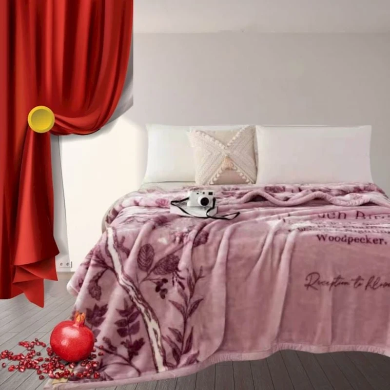 Örtük Narlı 000856, 200x230 sm, ikinəfərlik, çəhrayı