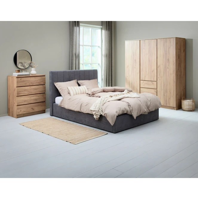 Комод JYSK Limfjorden, 81x101x48 см, 4 ящика, коричневый