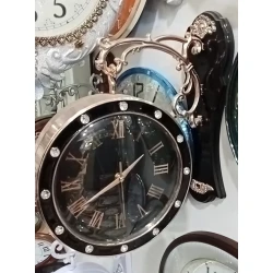 Двусторонние настенные часы SS-072, 26 см, пластик, золотистые/черные