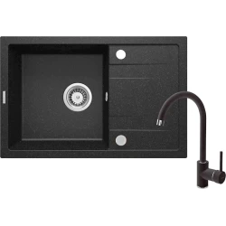 Кухонная мойка Deante Corio ZRCA2113, гранит, черный, 44x67 см