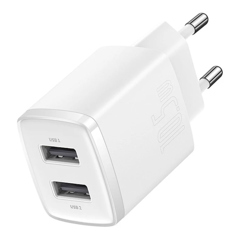 Зарядное устройство Baseus 2xUSB 2.1A 10.5W, White