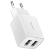 Зарядное устройство Baseus 2xUSB 2.1A 10.5W, White