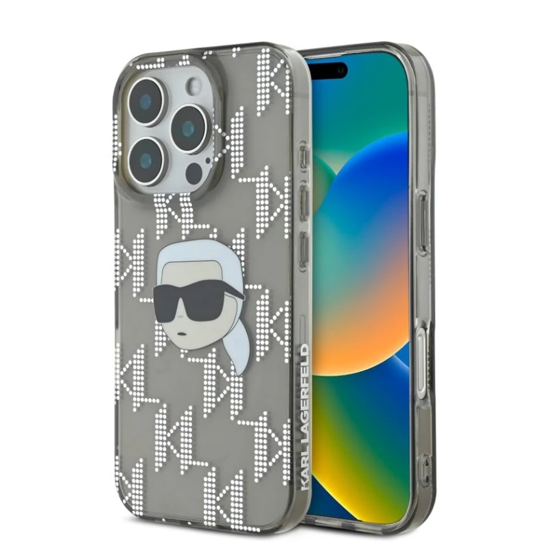 Чехол Karl Lagerfeld Head Monogram для Apple iPhone 16 Pro, Black Чехол Karl Lagerfeld Head Monogram для Apple iPhone 16 Pro, Black