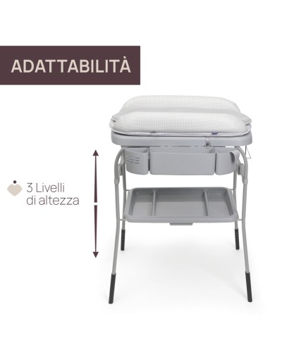 Bələmə masası Chicco Cuddle & Bubble vanna ilə, boz, 28x81x102 sm