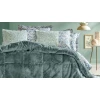 Комплект постельного белья Yataş Lesly Triola, одеяло 195x215 см, простыня 160x200 см, наволочки 50x70 см 2 шт, двуспальный, хлопок/полиэстер, Yeşil