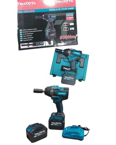 Vintaçan Makota TM-CED290, 800 N·m, 18 V, 8 Ah, Li-Ion, 2 ədəd akkumulyator, başlıq 19, futlyar, zərbəli, fırçasız - Makota_TM_CED290_AS120S