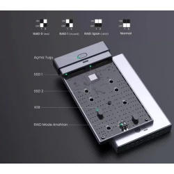 SSD üçün korpus Ugreen CM299 (70534) M.2 SATA two-disk the 4-dock RAID