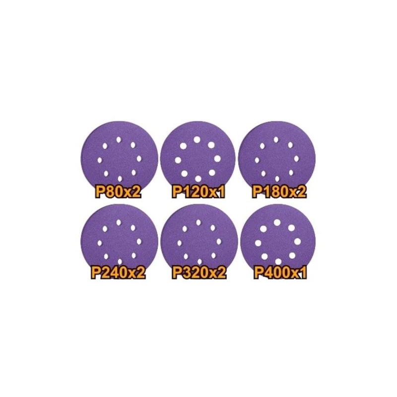 Набор шлифовальных дисков Ingco AKRS150102, 150 мм x 10 шт