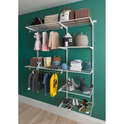 Вешалка с полками Praktik Home Optima G150, гардеробная система, белая Вешалка с полками Praktik Home Optima G150, гардеробная система, белая