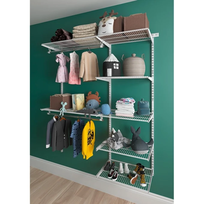 Вешалка с полками Praktik Home Optima G150, гардеробная система, белая Вешалка с полками Praktik Home Optima G150, гардеробная система, белая