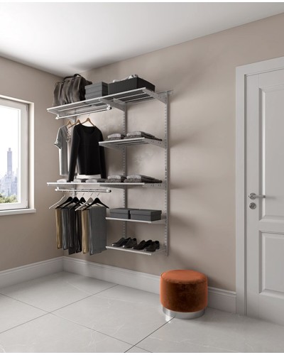 Rəfli asılqan Praktik Home Optima G150, qarderob sistemi, ağ