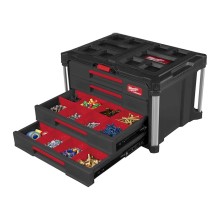 Qutu-araba Milwaukee Packout 4 Drawer, 560x410x360 mm, qara/qırmızı