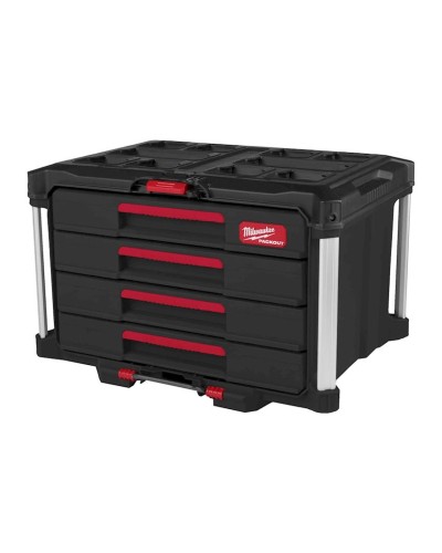 Qutu-araba Milwaukee Packout 4 Drawer, 560x410x360 mm, qara/qırmızı