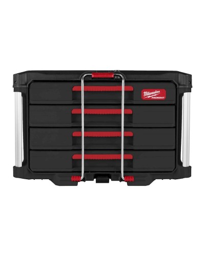Qutu-araba Milwaukee Packout 4 Drawer, 560x410x360 mm, qara/qırmızı