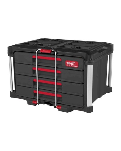 Qutu-araba Milwaukee Packout 4 Drawer, 560x410x360 mm, qara/qırmızı