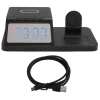 Simsiz enerji toplama cihazı 4in1 with LED Clock Display Black
