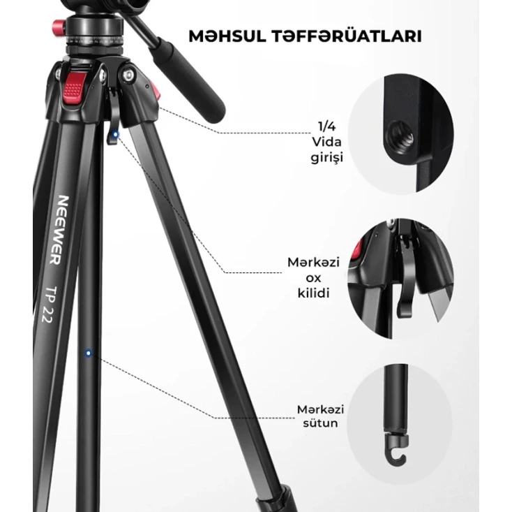 Трипод Neewer TP22 160 см, черный Трипод Neewer TP22 160 см, черный