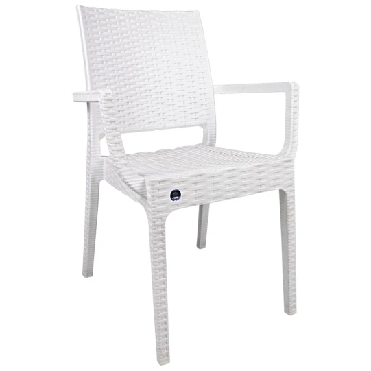 Bağ üçün stul, plastik, ağ, 58x62x88 sm