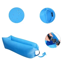 Надувной пляжный шезлонг, голубой, 260х70 см Надувной пляжный шезлонг, голубой, 260х70 см