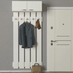 Вешалка Ev Plus Yonca, ЛДСП, 200x90x31 см, белая Вешалка Ev Plus Yonca, ЛДСП, 200x90x31 см, белая