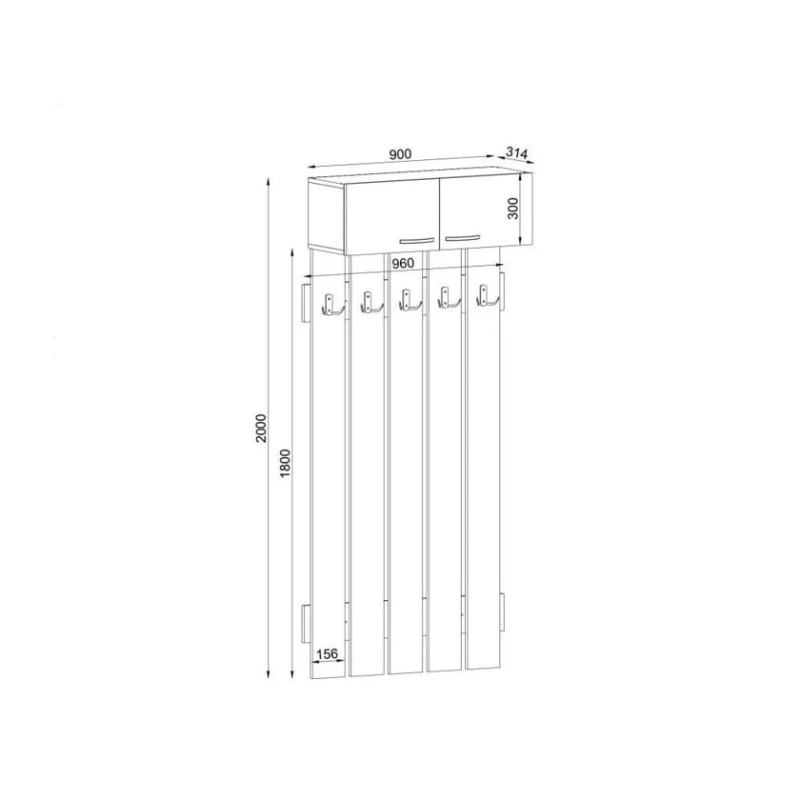 Вешалка Ev Plus Yonca, ЛДСП, 200x90x31 см, белая Вешалка Ev Plus Yonca, ЛДСП, 200x90x31 см, белая