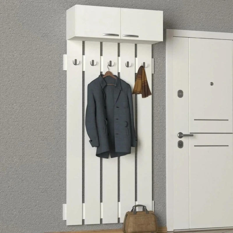 Вешалка Ev Plus Yonca, ЛДСП, 200x90x31 см, белая Вешалка Ev Plus Yonca, ЛДСП, 200x90x31 см, белая