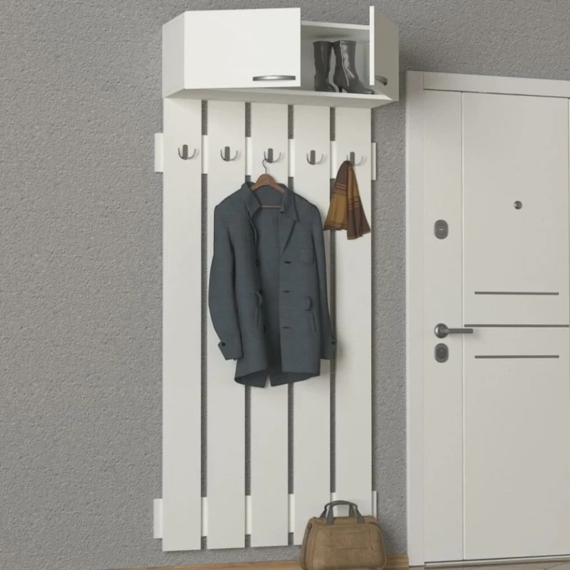 Вешалка Ev Plus Yonca, ЛДСП, 200x90x31 см, белая Вешалка Ev Plus Yonca, ЛДСП, 200x90x31 см, белая