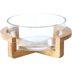 Фруктовница nh_hhc20, стекло/бамбук, коричневая/прозрачная, 1.5 л