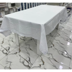 Скатерть MiraNova FS-658, тефлоновая, белая, 160x220 см