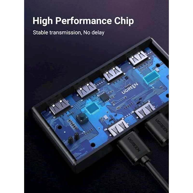 USB хаб Ugreen US216 30767 USB 3.0 4-Port Switch With 2 Pack USB Male Cable USB хаб Ugreen US216 30767 USB 3.0 4-Port Switch With 2 Pack USB Male Cable