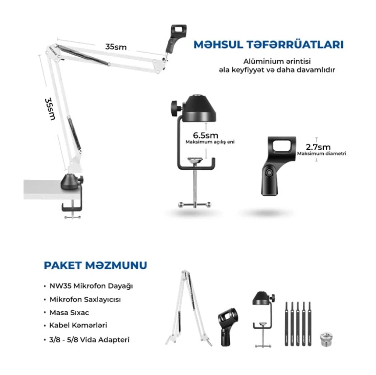 Стойка для микрофона Neewer NW-35W Стойка для микрофона Neewer NW-35W