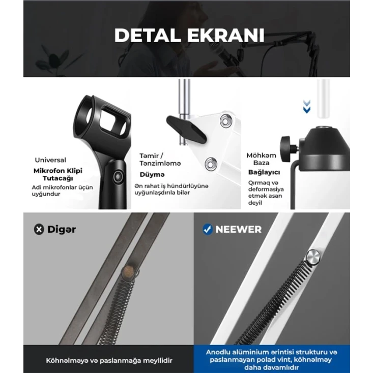 Стойка для микрофона Neewer NW-35W Стойка для микрофона Neewer NW-35W