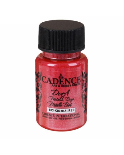 Akril boya-metallik Cadence Dora Metallic Paint 133 Red 50 ml