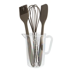 Набор инструментов Gipfel Eco 51196, 4 шт, силикон/пластик, коричневый Набор инструментов Gipfel Eco 51196, 4 шт, силикон/пластик, коричневый