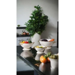 Набор дуршлагов Hartmann SHA-00004860, эмаль, белый, 16/23/28 см