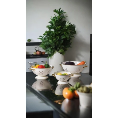 Набор дуршлагов Hartmann SHA-00004860, эмаль, белый, 16/23/28 см