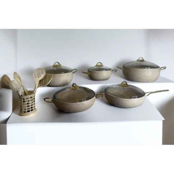 Набор посуды Öncü maxi-sweet-164681752550, гранит, кремовый