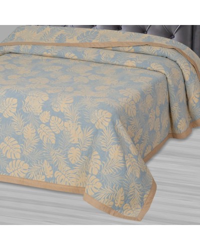 Örtük Артпостель Тропики, 240x235 sm, ikinəfərlik, jakkard/pambıq, göy/sarı