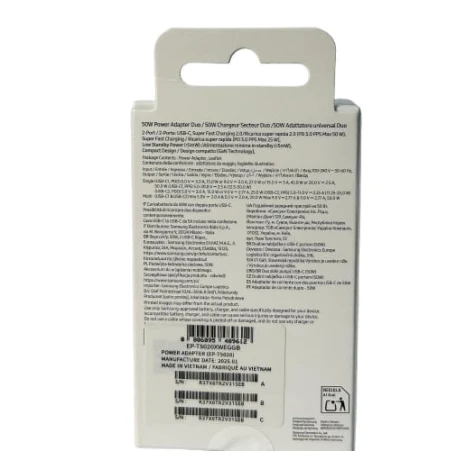 Сетевое зарядное устройство Samsung Power 50W Duo 5A Black