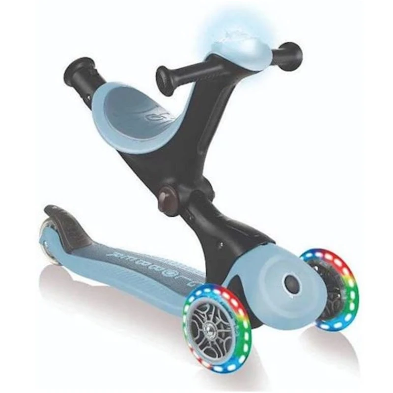 Складной скутер Globber Go Up Deluxe Play Lights, синий/черный Складной скутер Globber Go Up Deluxe Play Lights, синий/черный