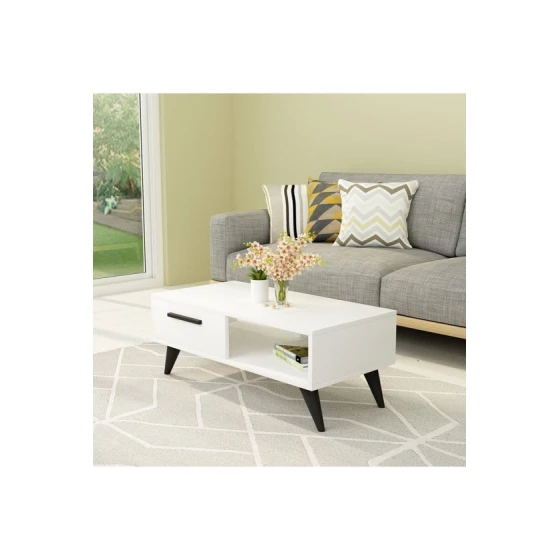 Журнальный стол ev_12116147, ламинат, белый, 90x45x35 см