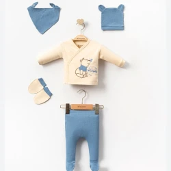 Набор для новорожденных Mini Cayzen 2047MC, унисекс, 0-3 месяцев, 5 предметов, голубой