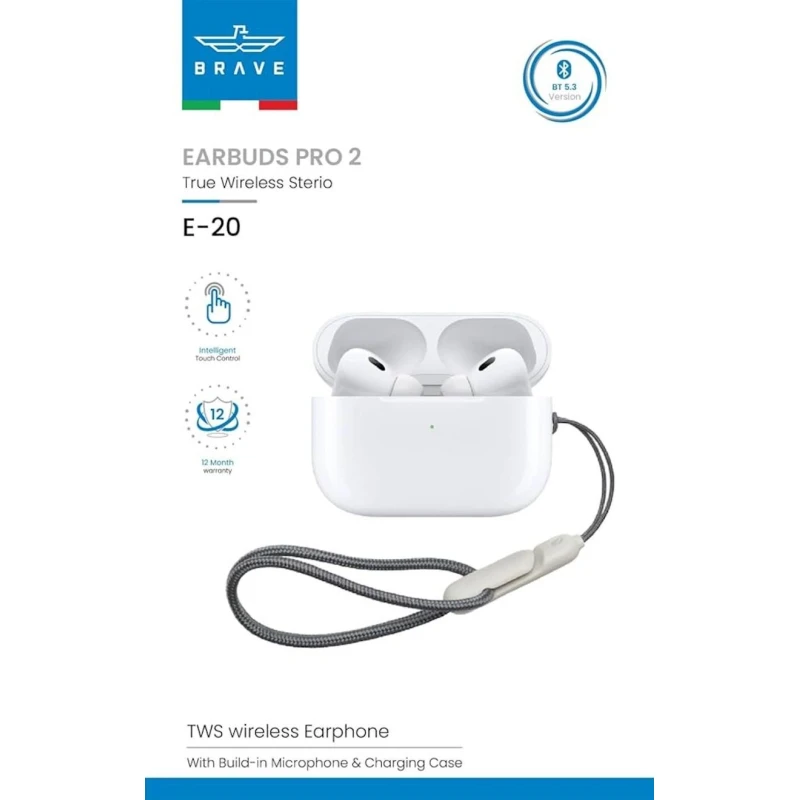 Беспроводные наушники Brave E-20 ANC Wireless Earphone Pro 2 White Беспроводные наушники Brave E-20 ANC Wireless Earphone Pro 2 White