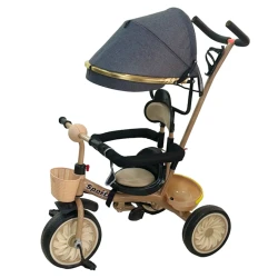 Трехколесный велосипед 555, 1-6 лет, бежевый/синий Трехколесный велосипед 555, 1-6 лет, бежевый/синий