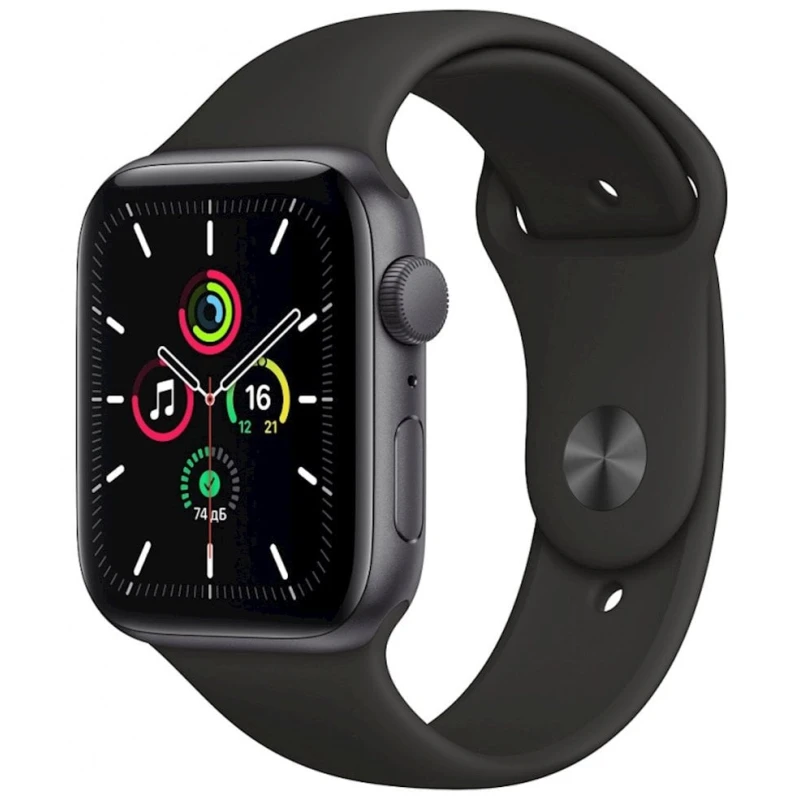 Смарт-часы Apple Watch SE 44mm Space Grey with Black Sport Band (MYDT2TU/A)