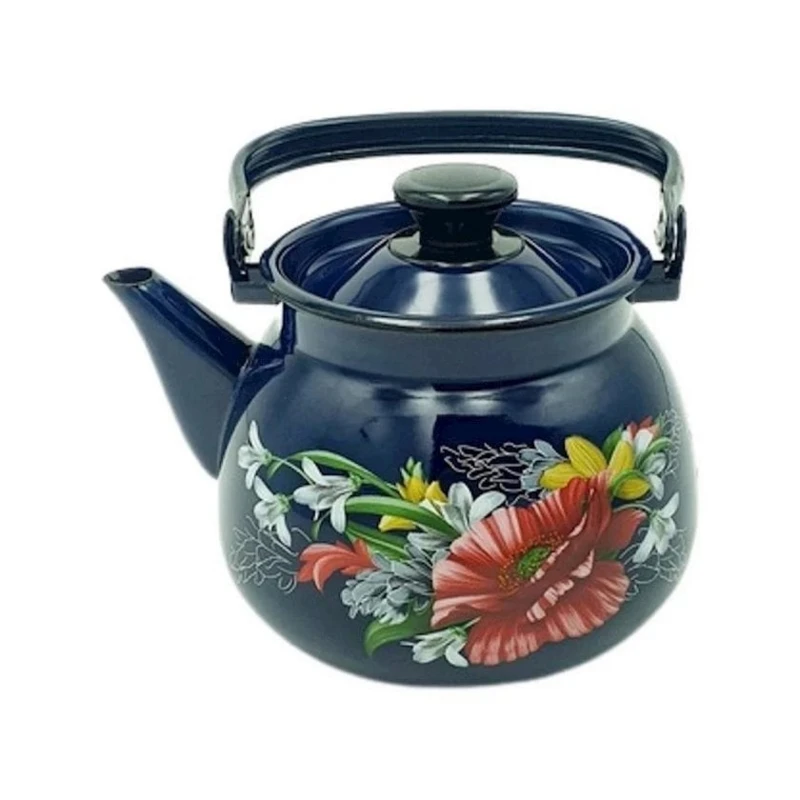 Чайник для кипячения воды Керченская эмаль Апрель, 3500 мл, эмалированная сталь, синий Чайник для кипячения воды Керченская эмаль Апрель, 3500 мл, эмалированная сталь, синий